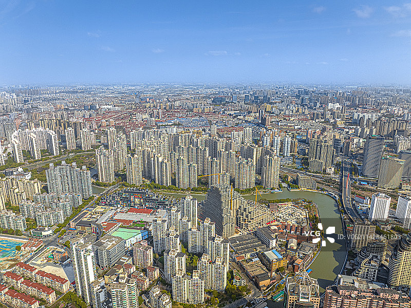 中远两湾城 普陀区城市天际线 江宁路街道 苏河湾 苏州河S弯 不夜城板块图片素材