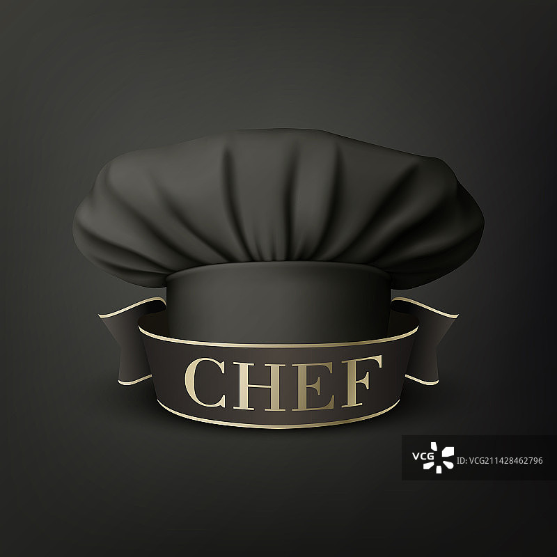 3D逼真黑色厨师帽banner图片素材