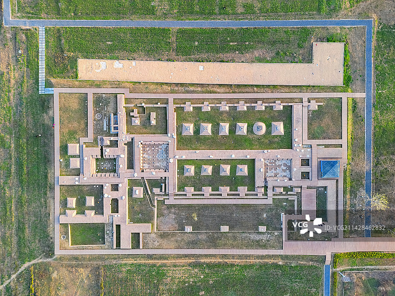 航拍西安未央宫遗址公园图片素材