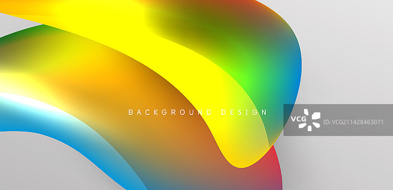 漂亮的液体形状与流体颜色抽象图片素材