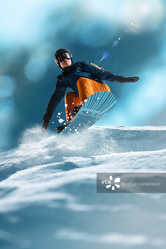 滑雪的青年男人图片素材