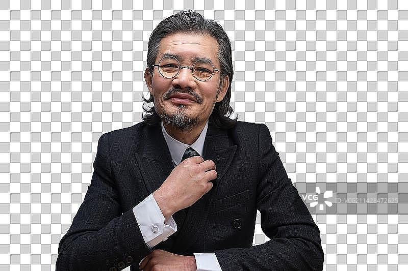 调整领带的商务中老年男人图片素材