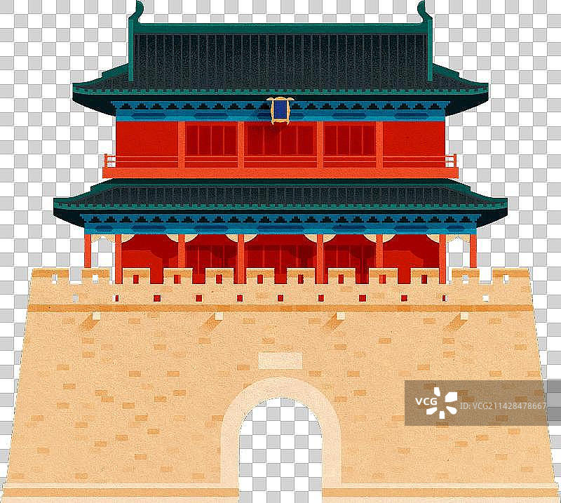 正定-长乐门-中国古代城墙城楼系列图片素材