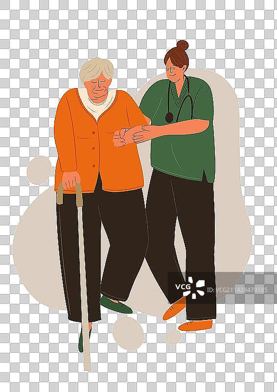 护士搀扶病人图片素材