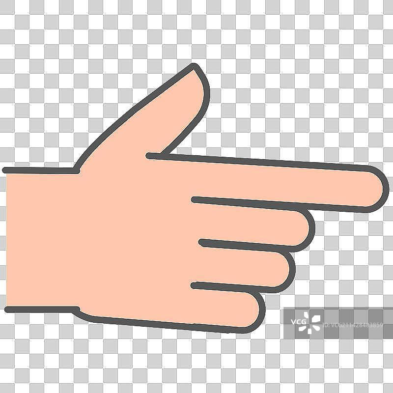 手势汉语手指字母图R图片素材