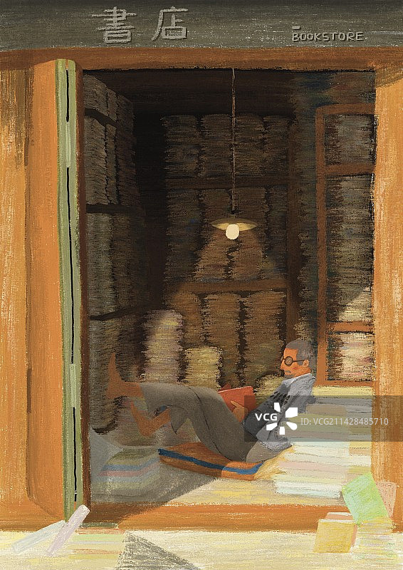 黄昏阅读图片素材