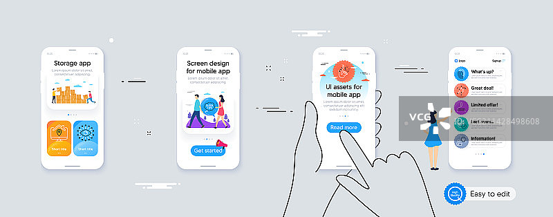 爵士网络攻击和统计数据线性图标图片素材