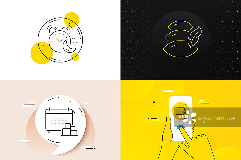 枕头配送和会计极简集图片素材