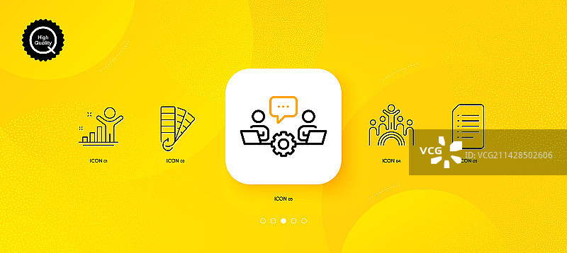 文档优胜者和调色板极简线条图标图片素材