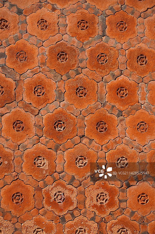 红墙花砖全帧拍摄图片素材