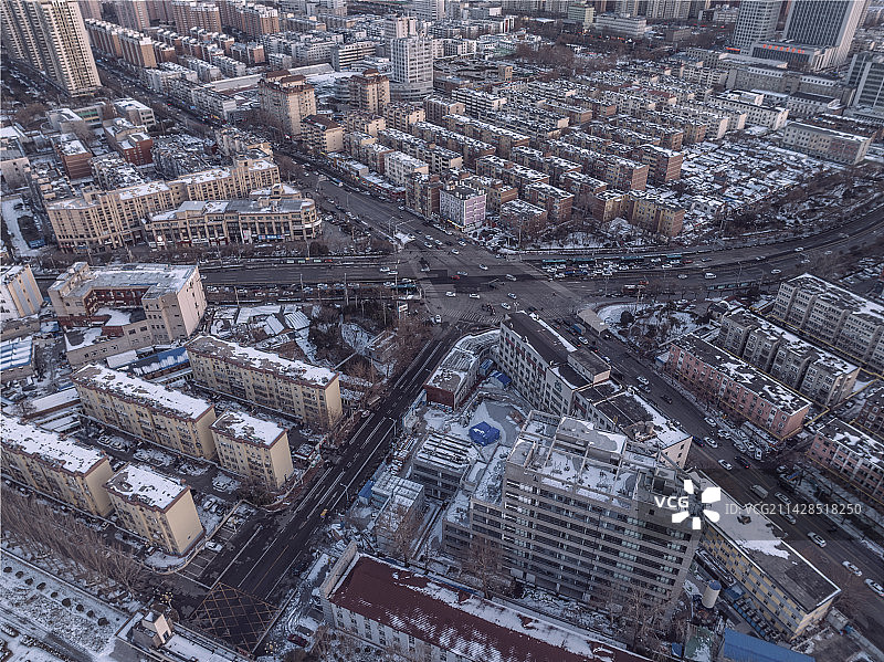 航拍济南十二马路风光图片素材