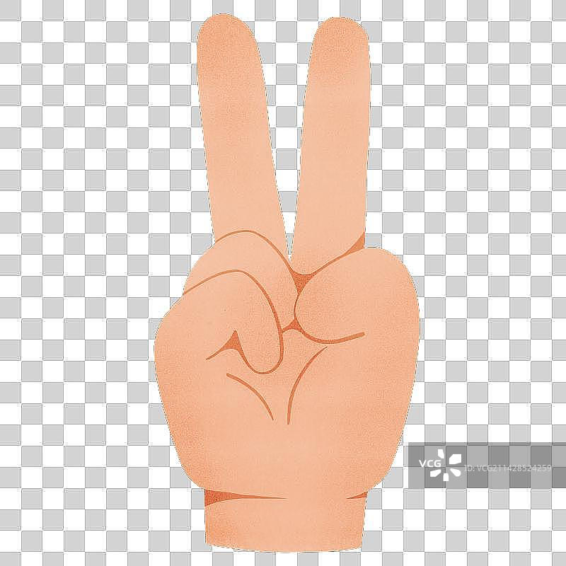 手绘汉语手指字母V图片素材