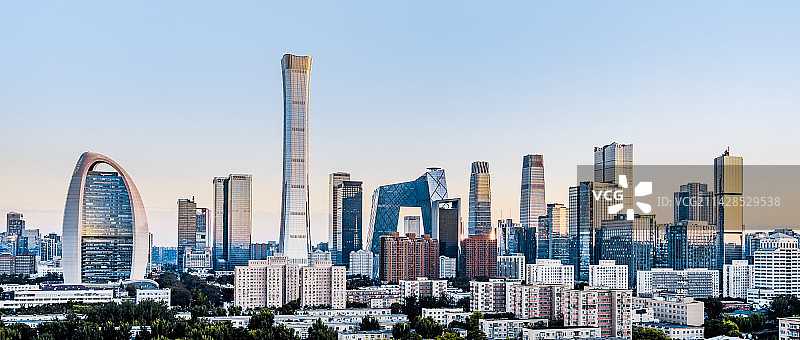 中国北京国贸CBD建筑群晴天风光图片素材