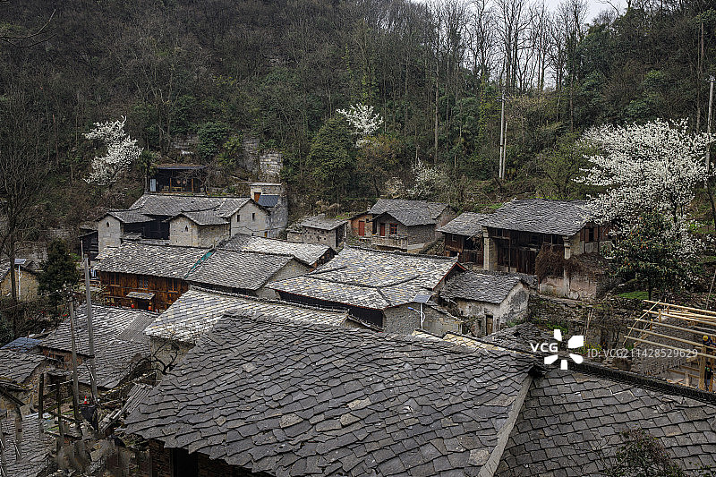 中国贵州安顺市西秀区七眼桥云峰八寨云山屯古建筑群,中国传统村落云山村图片素材
