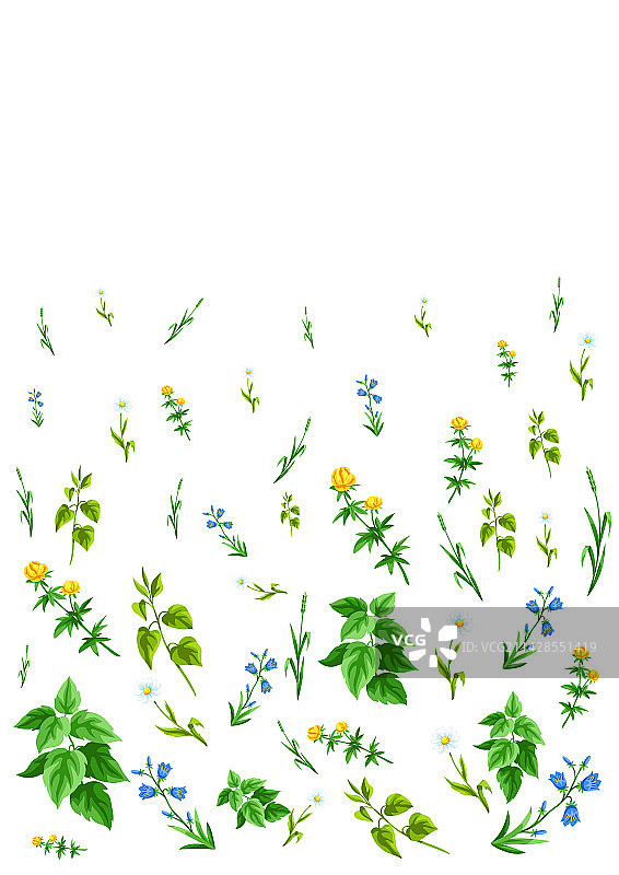 草地鲜花谷物背景图片素材