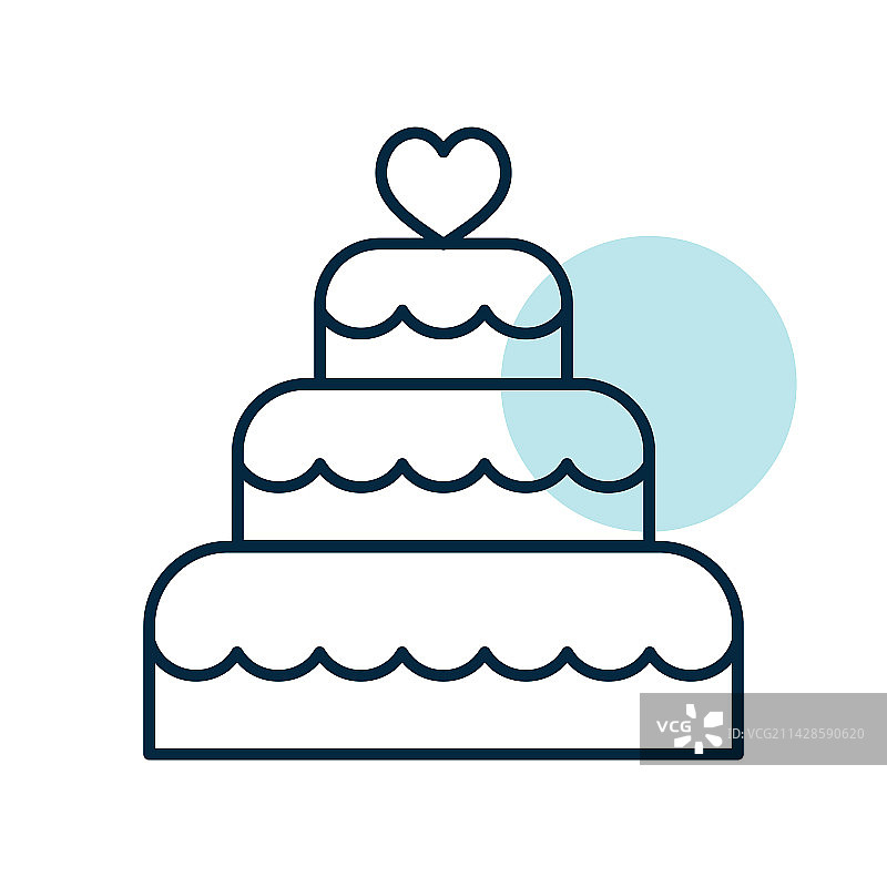 带有心形装饰的叠层结婚蛋糕甜点图片素材