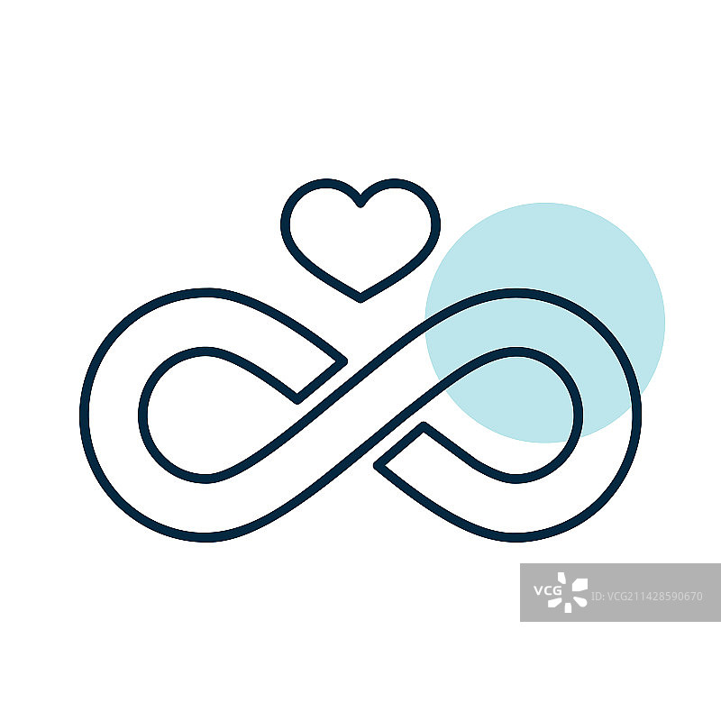 永恒之爱的无限符号和心形符号图片素材