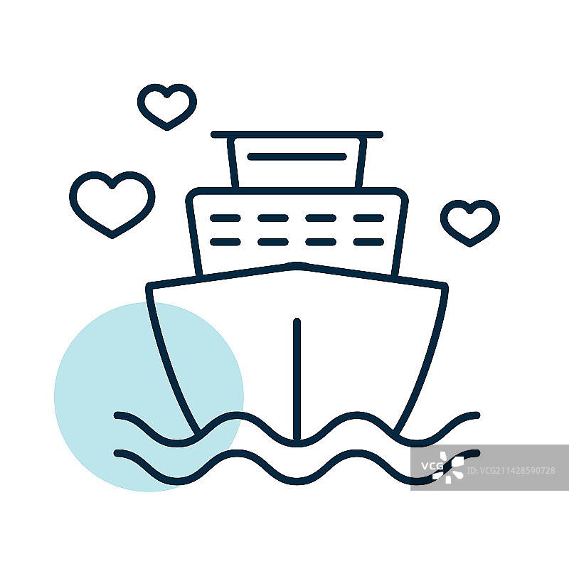 蜜月游轮隔离图标图片素材