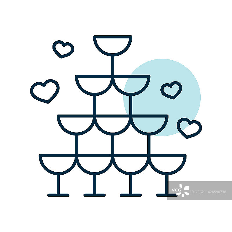 婚礼香槟塔独立图标图片素材