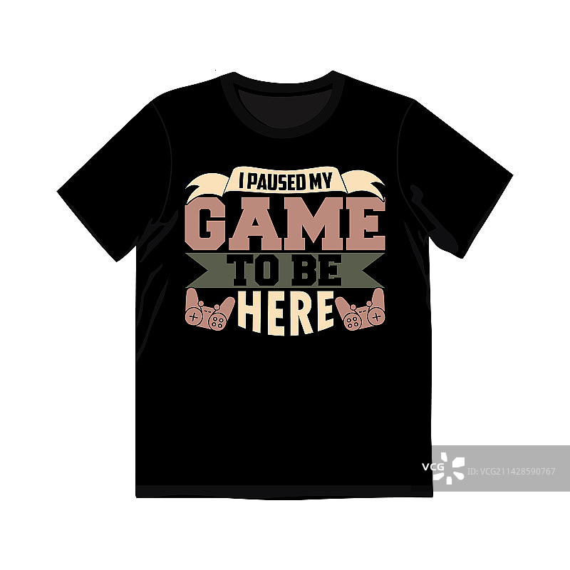 游戏暂停标语T恤图片素材