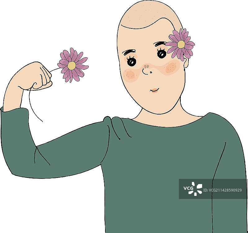 可爱的光头女孩角色图片素材