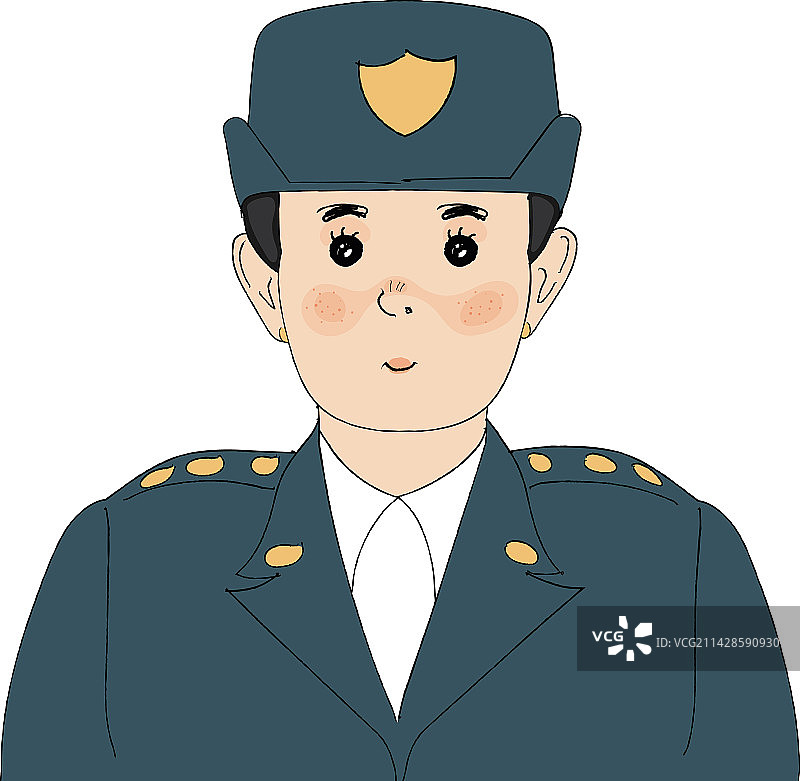 可爱的女警官角色图片素材