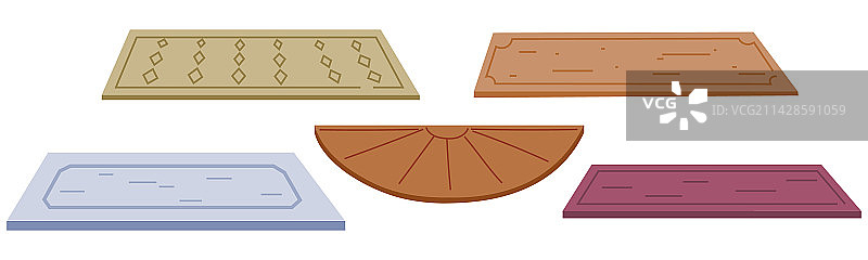 卡通办公室地垫图标集图片素材