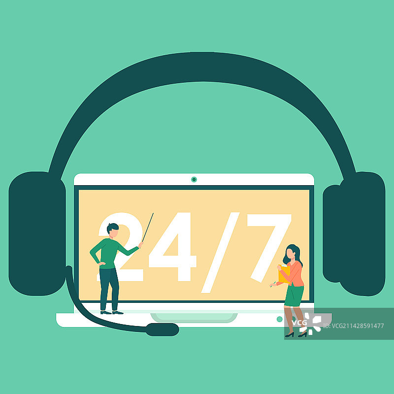 客户服务呼叫中心热线在线图片素材