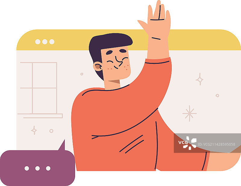 网络中与男人进行虚拟交流图片素材