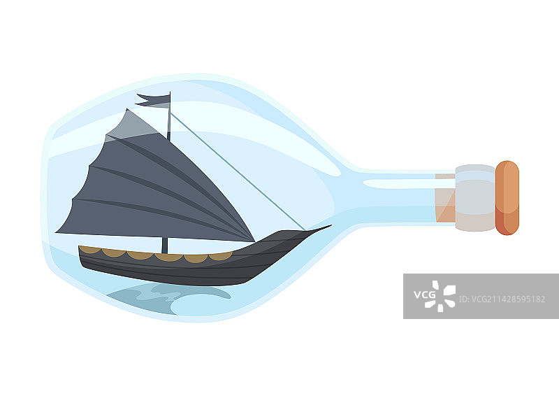 玻璃瓶中的船内含物体图片素材