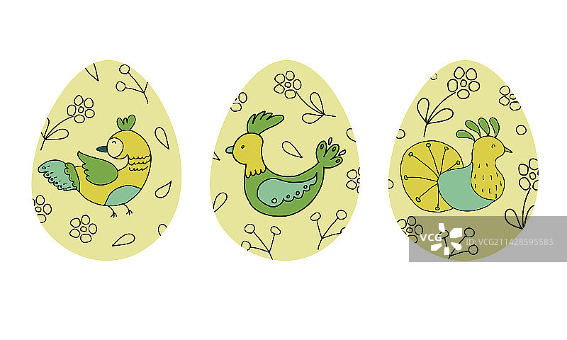 复活节系列鸟类彩蛋图片素材