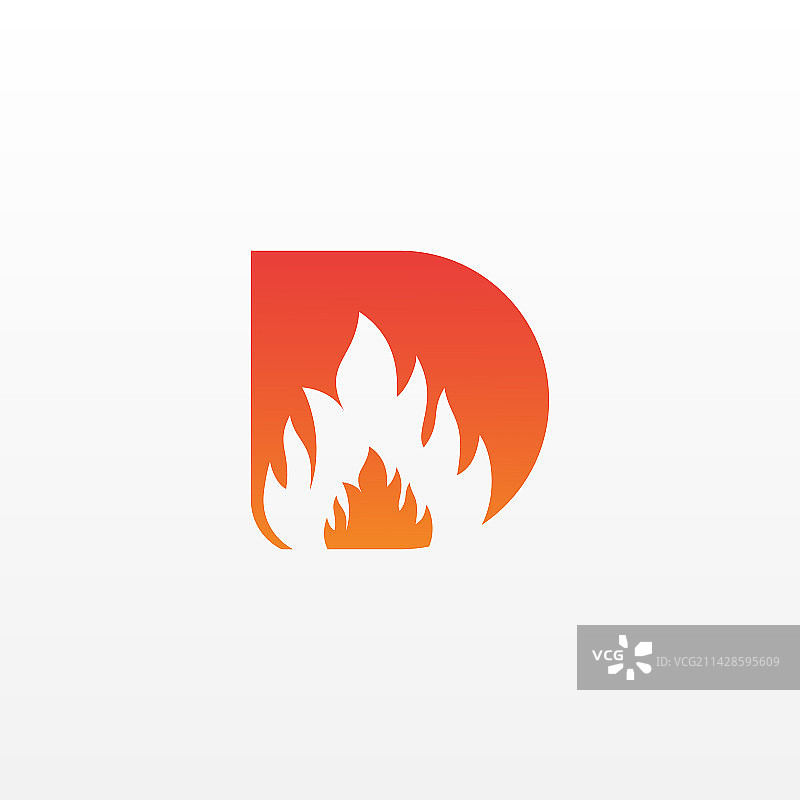 火焰字母D标志设计模板图片素材