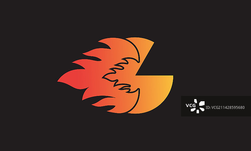 火焰字母G标志设计模板图片素材