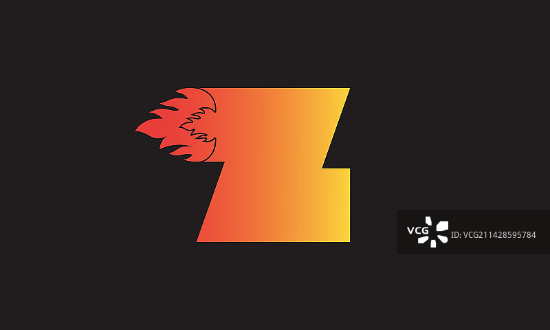 火焰字母Z标志设计模板图片素材