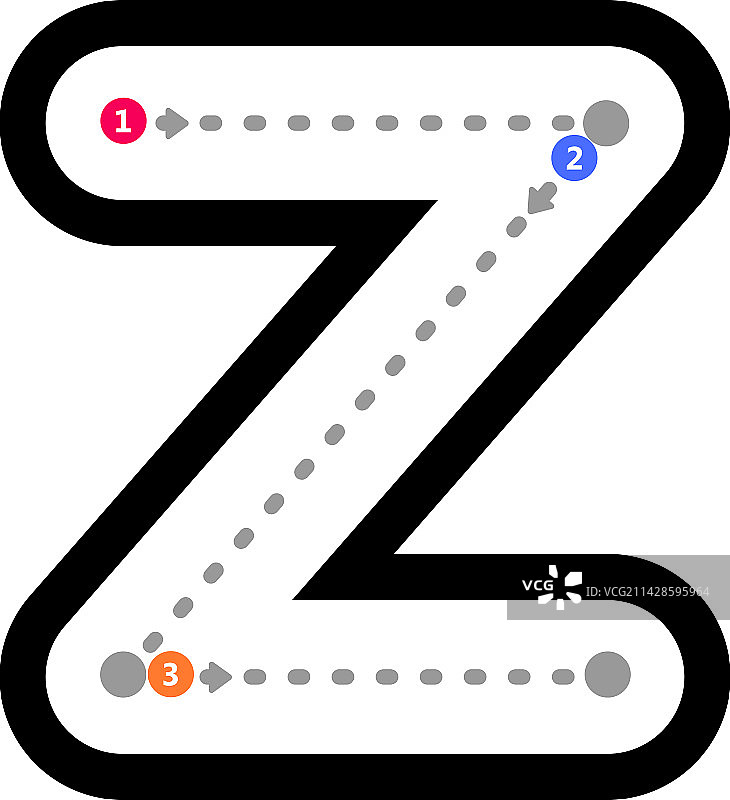 描摹字母z小写字母预书写图片素材