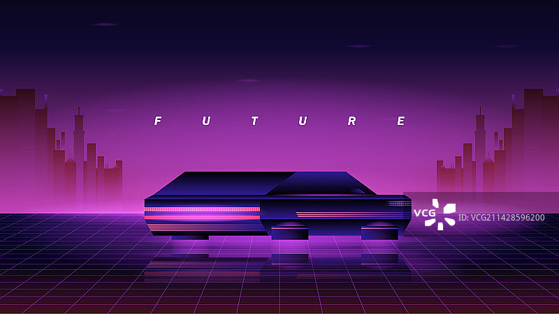 80年代复古未来主义科幻背景图片素材