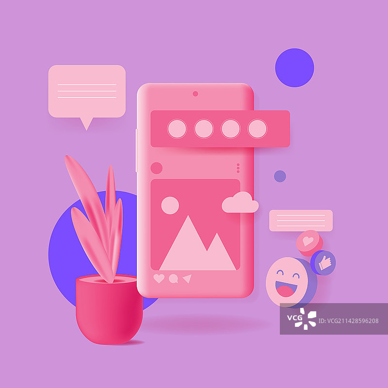 3D社交媒体数字网络背景图片素材