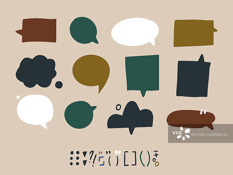 手绘设计元素对话气泡图片素材