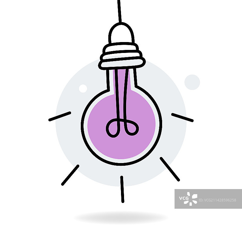 卡通风格的发光灯泡图片素材