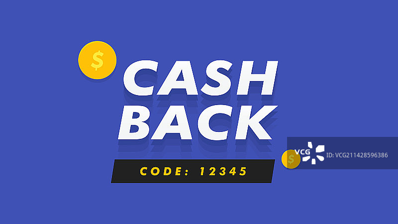 蓝色背景上的返现标志图片素材