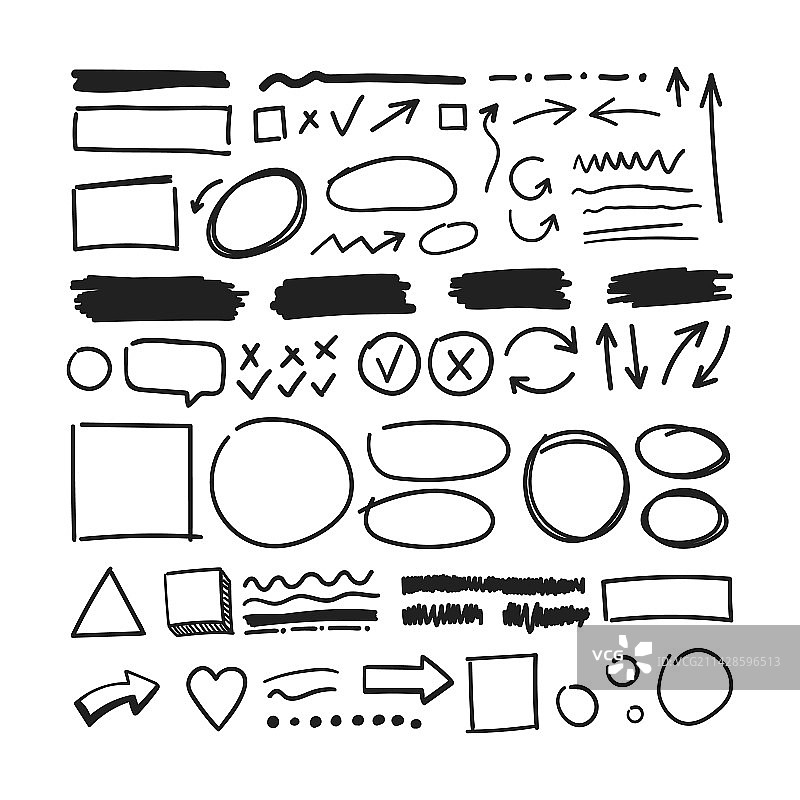 手绘铅笔纹理元素图片素材