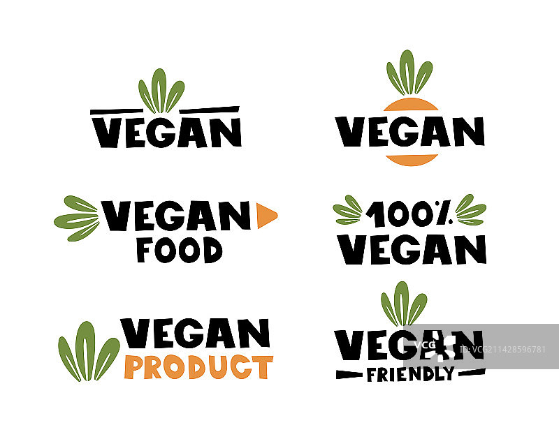 纯素图标合集：生态有机标志图片素材