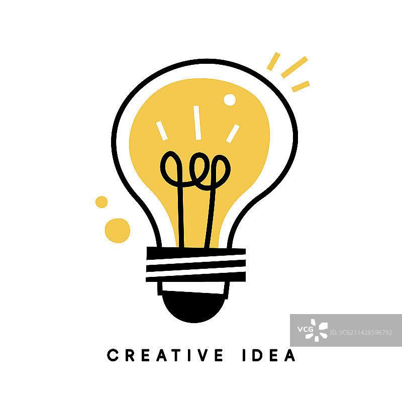 卡通风格的发光灯泡图片素材