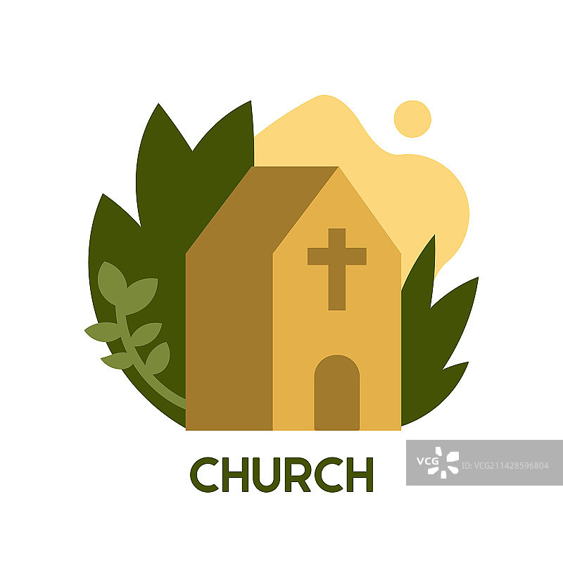 卡通创意网络教堂图标图片素材