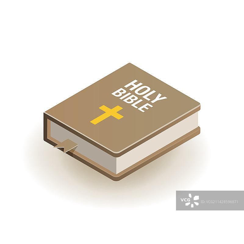 白色背景上的《圣经》2.5D图标图片素材