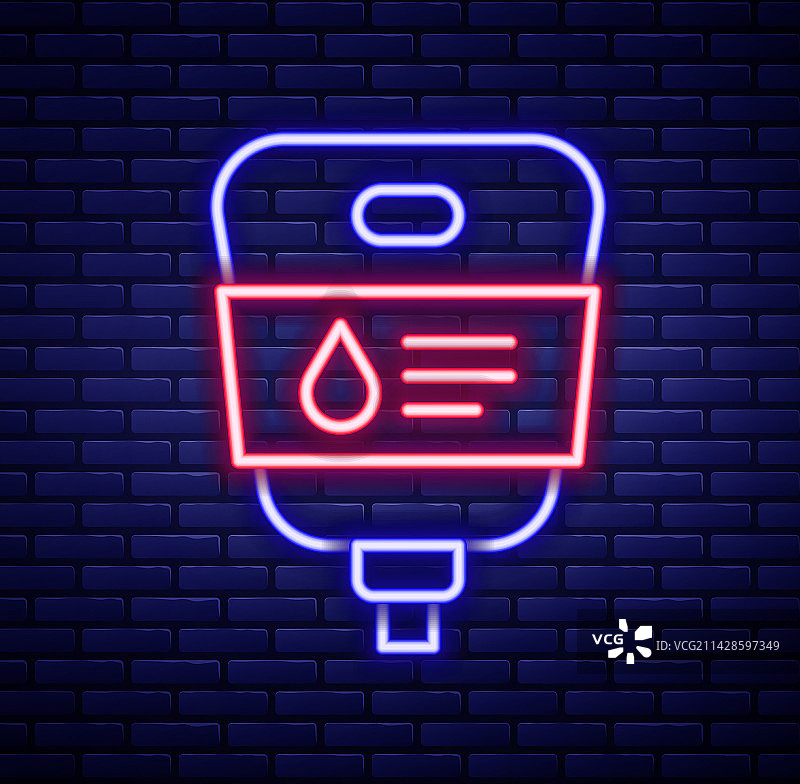 发光的霓虹灯输液袋线条图标图片素材