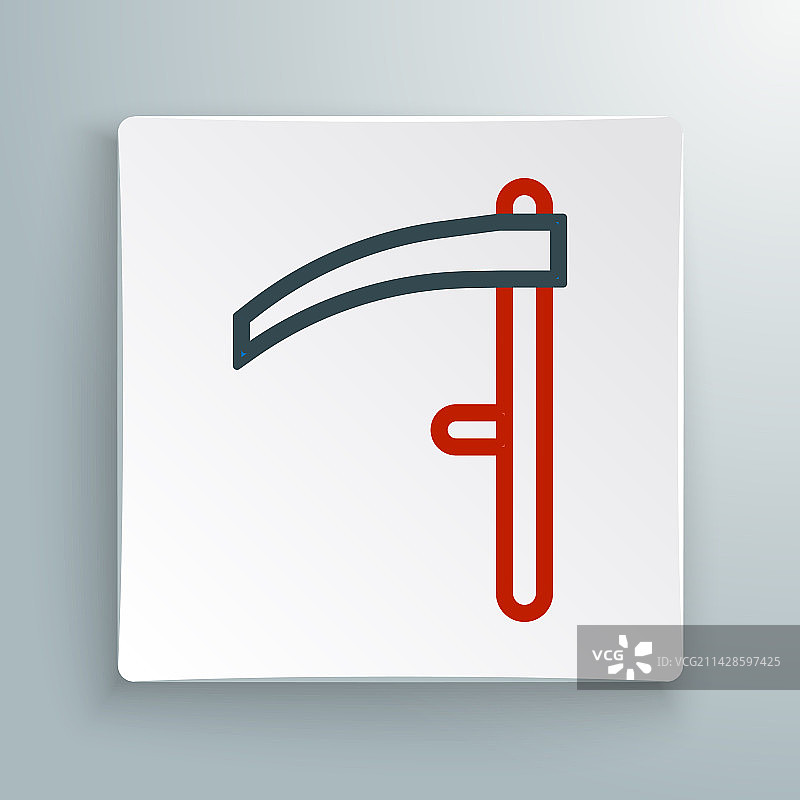 白色背景上的镰刀线条图标图片素材