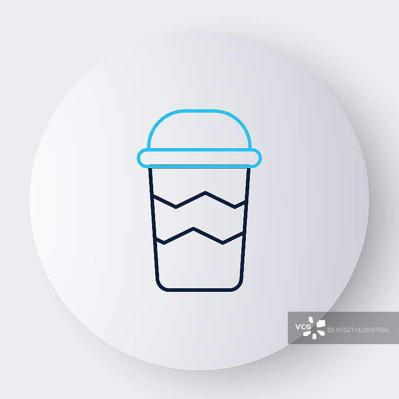 白色背景上的外带咖啡杯线条图标图片素材