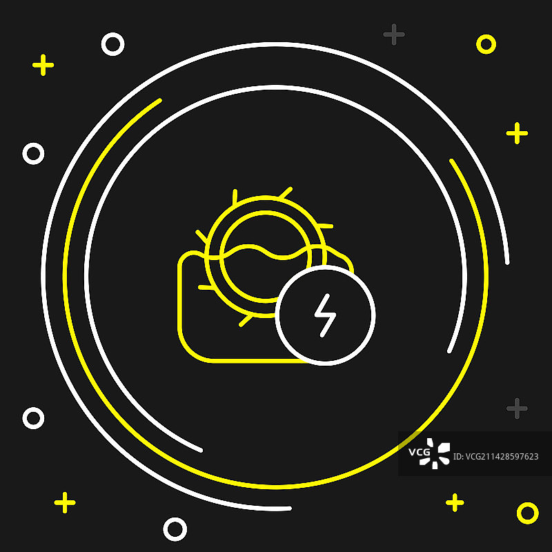 黑色背景上的线条水磨图标图片素材