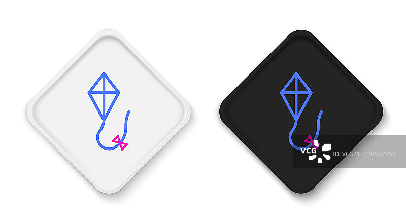 白色背景上的风筝线条图标图片素材